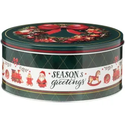 Déco Et Objet De Noël|KOOPMAN Lot de 3 boîtes de rangement en métal rondes Mon beau Noël Multicolore