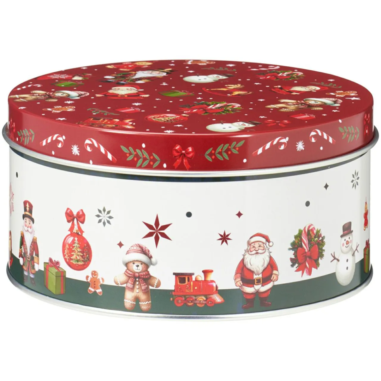 Déco Et Objet De Noël|KOOPMAN Lot de 3 boîtes de rangement en métal rondes Mon beau Noël Multicolore