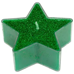 Bougie Et Photophore|JJA Lot de 4 bougies chauffe-plat Étoiles pailleté Vert