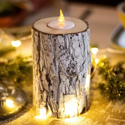 Bougie Et Photophore|BLACHERE Lot de 3 bougies LED clignotantes (H15 cm) Arbre Blanc chaud