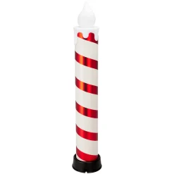 Personnage, Objet Grand Format|Déco Et Objet Lumineux|KOOPMAN Lot de 2 bougies lumineuses Géantes (H82 cm) Candy Candle et blanc Rouge