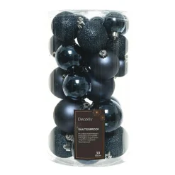 Boule De Noël|KAEMINGK Lot de 30 boules de Noël Alpine assorties Bleu nuit