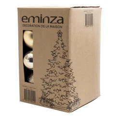 Boule De Noël|EMINZA Lot de 20 boules de Noël assorties New Alpine Perle