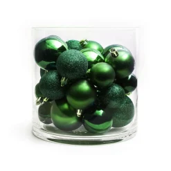 Boule De Noël|EMINZA Lot de 30 boules de Noël assorties New Alpine Vert sapin