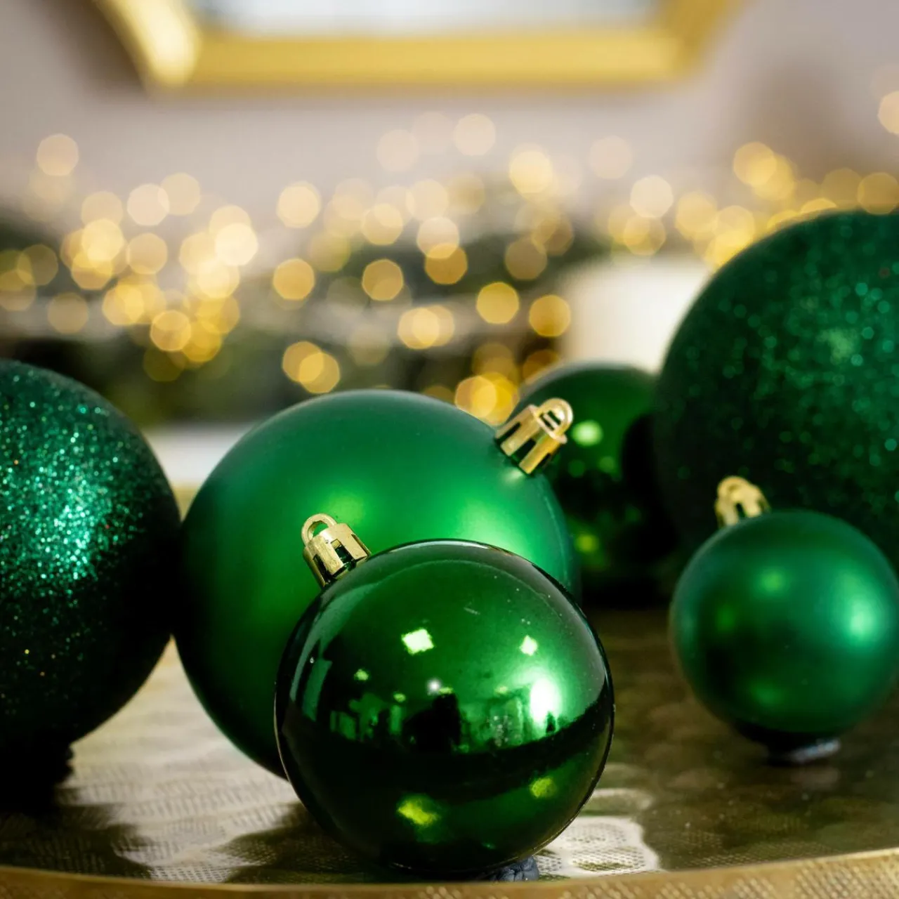 Boule De Noël|EMINZA Lot de 30 boules de Noël assorties New Alpine Vert sapin