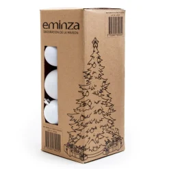 Boule De Noël|EMINZA Lot de 30 boules de Noël assorties New Alpine Blanc