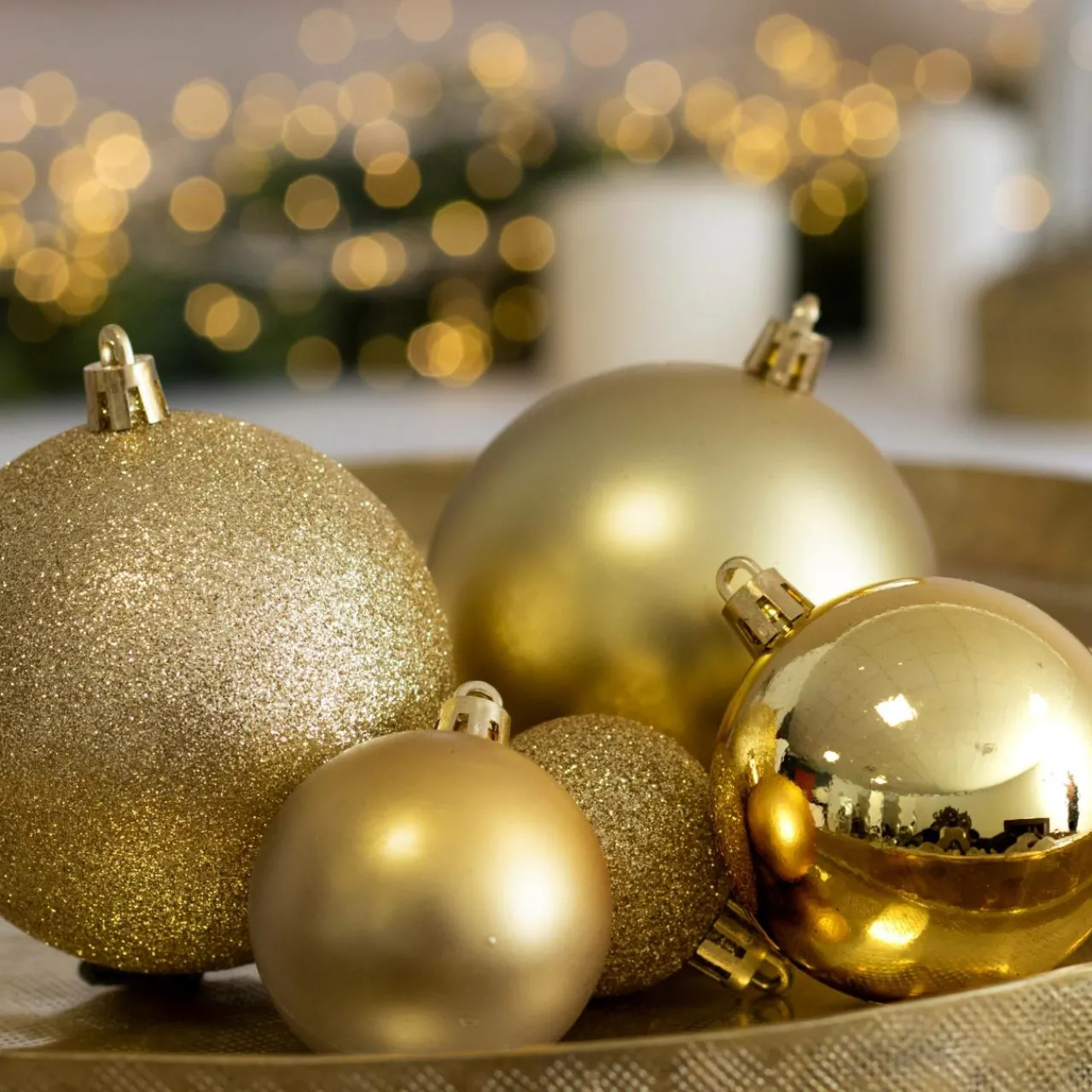 Boule De Noël|EMINZA Lot de 30 boules de Noël assties New Alpine Or