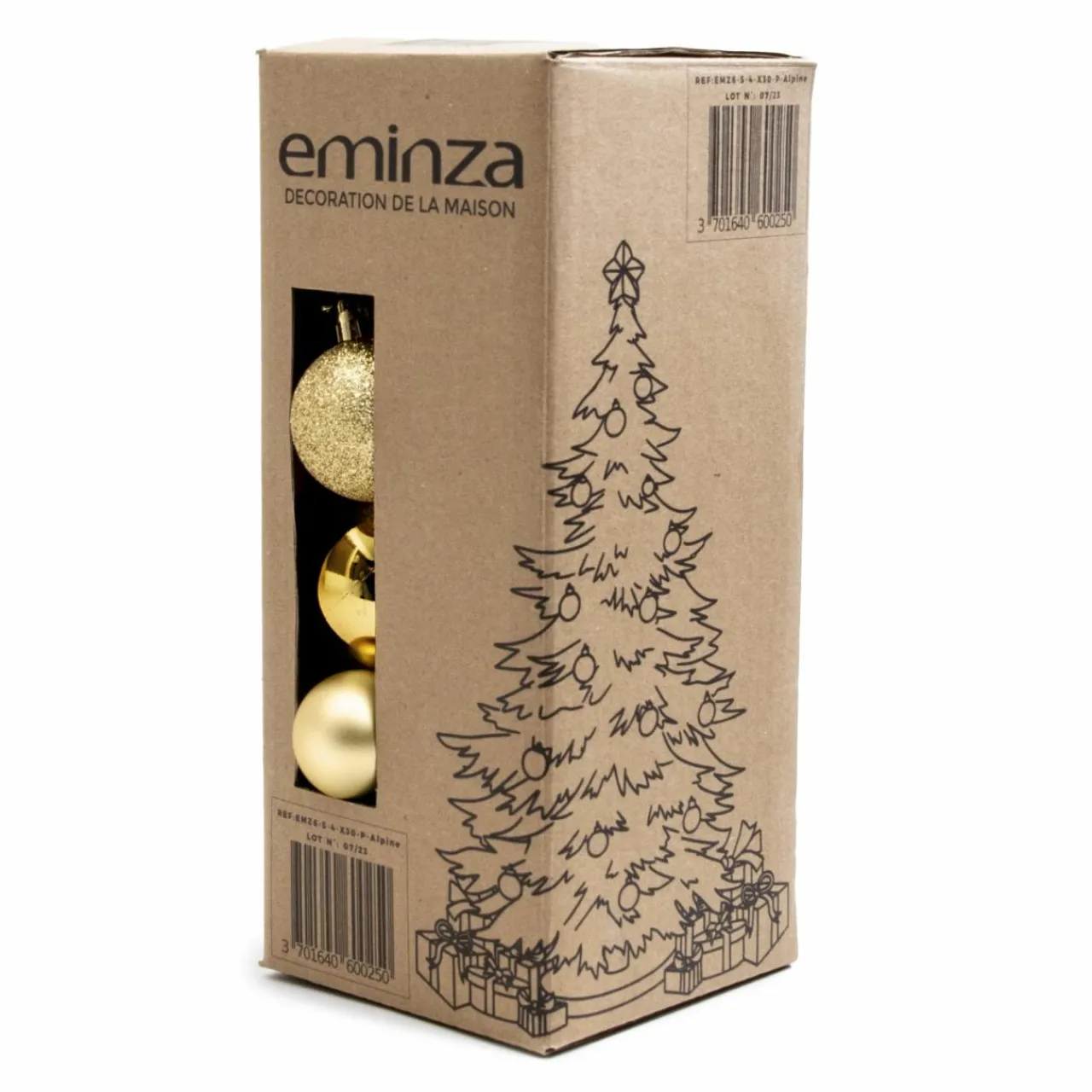 Boule De Noël|EMINZA Lot de 30 boules de Noël assties New Alpine Or