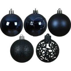 Boule De Noël|KAEMINGK Lot de 35 boules de Noël (D60 mm) Aravis mix Bleu nuit