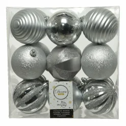 Boule De Noël|KAEMINGK Lot de 18 boules de Noël (D80 mm) Anaelle Argent
