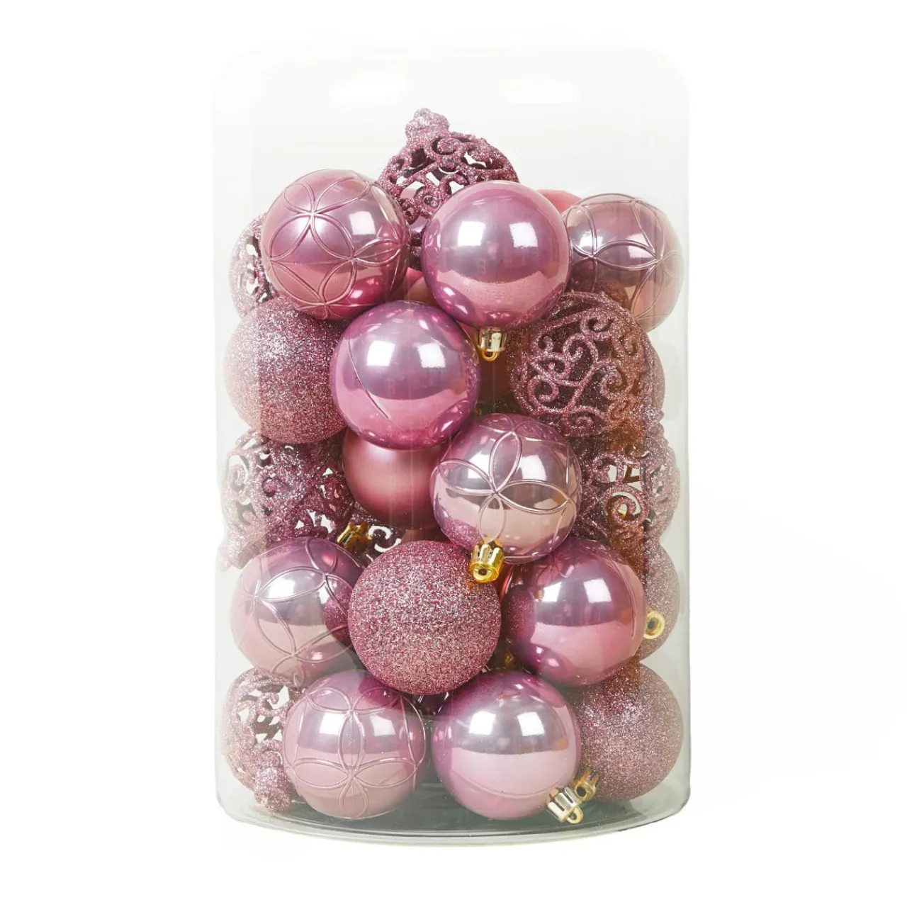 Boule De Noël|KAEMINGK Lot de 35 boules de Noël (D60 mm) Aravis Vieux Rose