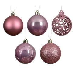 Boule De Noël|KAEMINGK Lot de 35 boules de Noël (D60 mm) Aravis Vieux Rose