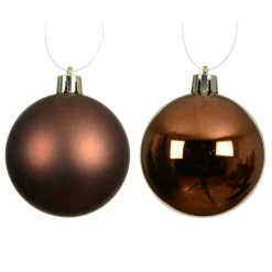 Boule De Noël|KAEMINGK Lot de 6 boules de Noël (D80 mm) Aravis Brun café