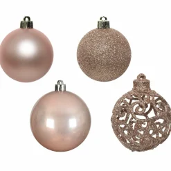 Boule De Noël|KAEMINGK Lot de 16 boules de Noël (D60 mm) Alpine multi Rose poudré