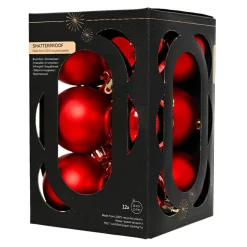 Boule De Noël|KAEMINGK Lot de 12 boules de Noël (D60 mm) Aravis Rouge