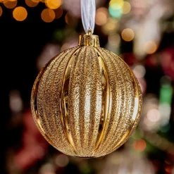 Boule De Noël|KAEMINGK Lot de 6 boules de Noël (D80 mm) Glitter Or