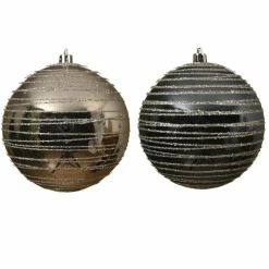 Boule De Noël|KAEMINGK Lot de 12 boules de Noël (D100 mm) Quincy Bleu nuit/ Argent