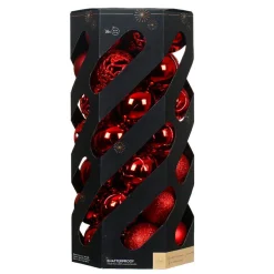 Boule De Noël|KAEMINGK Lot de 35 boules de Noël (D60 mm) Aravis mix Rouge
