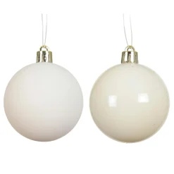 Boule De Noël|KAEMINGK Lot de 4 boules de Noël (D100 mm) Aravis Blanc laine