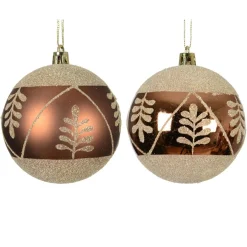 Boule De Noël|KAEMINGK Lot de 12 boules de Noël (D80 mm) Elégance Brun café