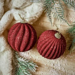 Boule De Noël|KAEMINGK Lot de 12 boules de Noël (D80 mm) Reflet d'or Bordeaux