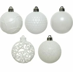 Boule De Noël|KAEMINGK Lot de 37 boules de Noël (D60 mm) Alpine mix Blanc