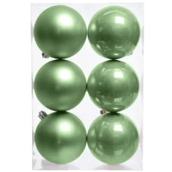 Boule De Noël|KAEMINGK Lot de 6 boules de Noël (D80 mm) Aravis Vert thé matcha Vert matcha