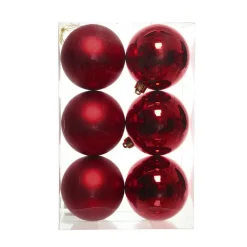 Boule De Noël|KAEMINGK Lot de 6 boules de Noël (D80 mm) Aravis Bordeaux