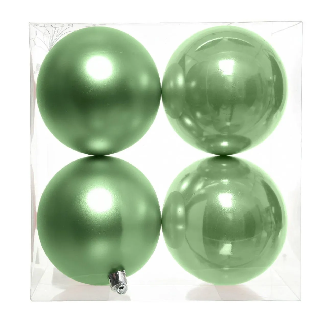 Boule De Noël|KAEMINGK Lot de 4 boules de Noël (D100 mm) Aravis Vert matcha
