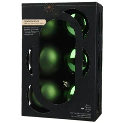 Boule De Noël|KAEMINGK Lot de 6 boules de Noël (D80 mm) Aravis Vert sapin