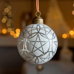 Boule De Noël|KAEMINGK Lot de 3 boules de Noël (D80 mm) en verre Vril Blanc