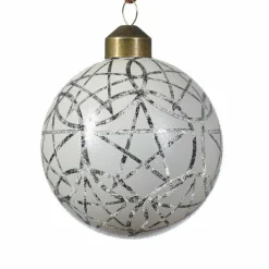 Boule De Noël|KAEMINGK Lot de 3 boules de Noël (D80 mm) en verre Vril Blanc