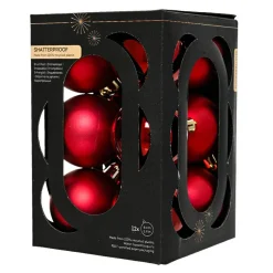 Boule De Noël|KAEMINGK Lot de 12 boules de Noël (D60 mm) Aravis Bordeaux