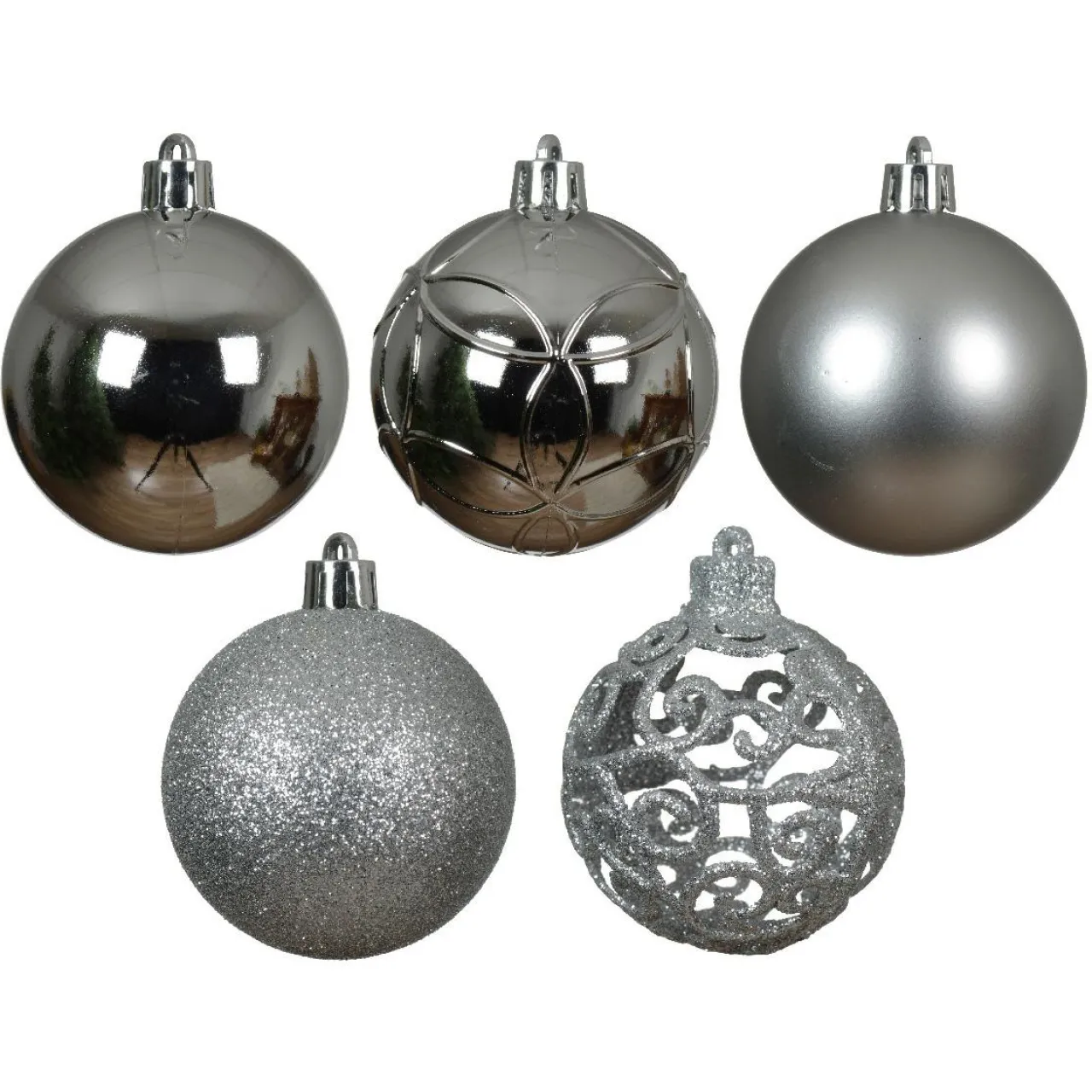 Boule De Noël|KAEMINGK Lot de 35 boules de Noël (D60 mm) Aravis Argent