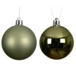 Boule De Noël|KAEMINGK Lot de 4 boules de Noël (D100 mm) Aravis Vert romarin