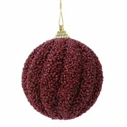 Boule De Noël|KAEMINGK Lot de 12 boules de Noël (D80 mm) Etincelle Bordeaux