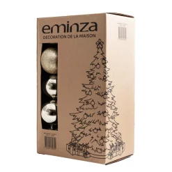Boule De Noël|EMINZA Lot de 30 boules de Noël (D80 mm) New Alpine Perle