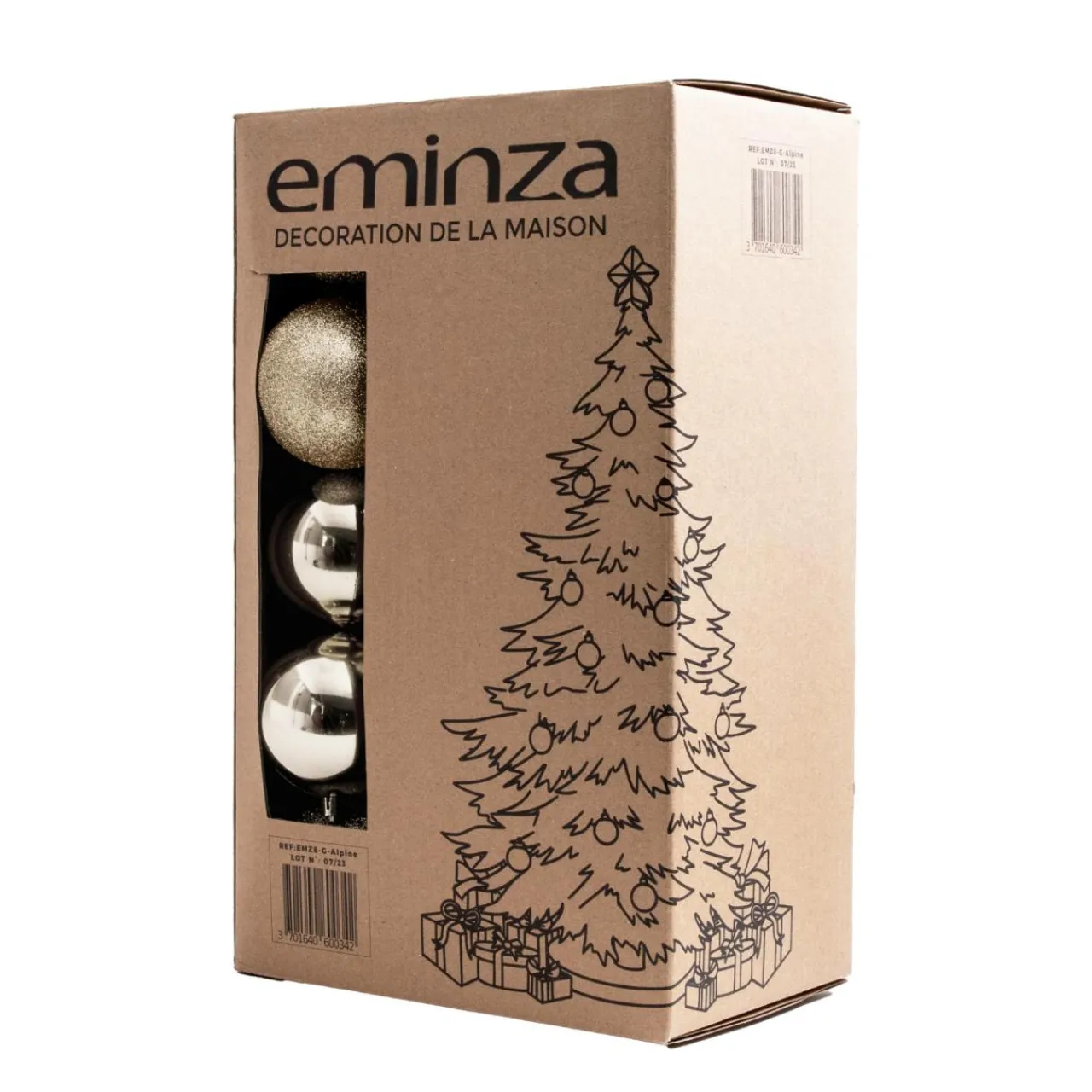 Boule De Noël|EMINZA Lot de 30 boules de Noël (D80 mm) New Alpine Perle