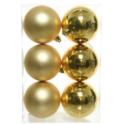 Boule De Noël|KAEMINGK Lot de 6 boules de Noël (D80 mm) Aravis Or