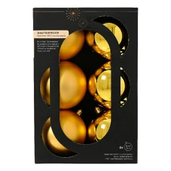Boule De Noël|KAEMINGK Lot de 6 boules de Noël (D80 mm) Aravis Or