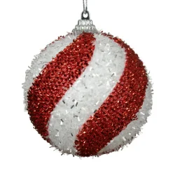 Boule De Noël|KAEMINGK Lot de 12 boules de Noël (D80 mm) Spiralis Rouge