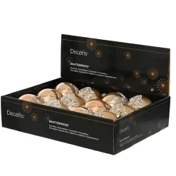 Boule De Noël|KAEMINGK Lot de 12 Boules de Noël (D80 mm) Sequins argentés Rose