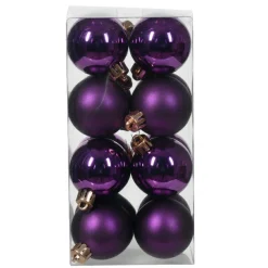Boule De Noël|KAEMINGK Lot de 16 boules de Noël (D40 mm) Aravis Figue Violet