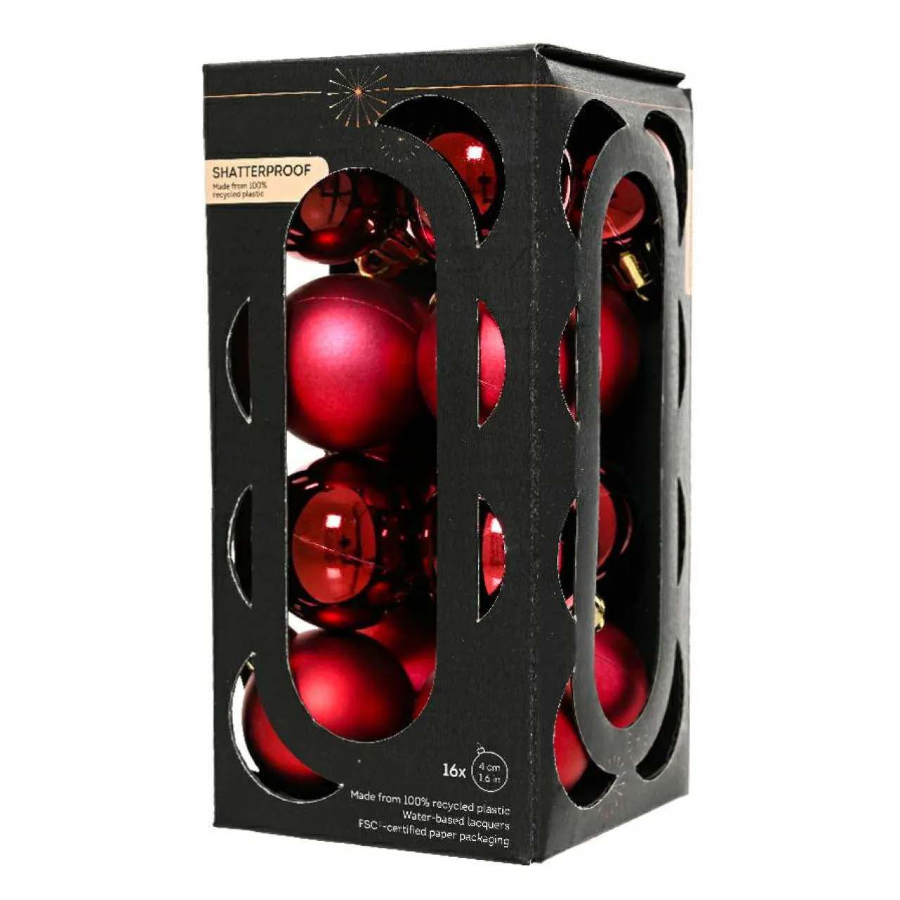 Boule De Noël|KAEMINGK Lot de 16 boules de Noël (D40 mm) Aravis Bordeaux