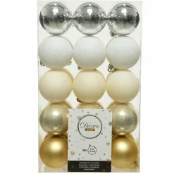 Boule De Noël|KAEMINGK Lot de 30 boules de Noël (D60 mm) Alpine multi Blanc