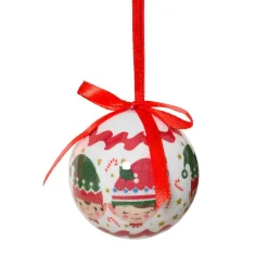 Boule De Noël|KAEMINGK Lot de 7 boules de Noël (D60 mm) Petits Lutins de Noël Blanc et Rouge