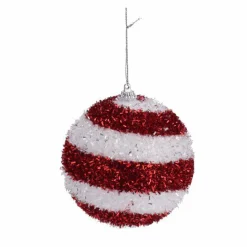 Boule De Noël|KOOPMAN Lot de 3 boules de Noël (D100 mm) Spiralis Rouge