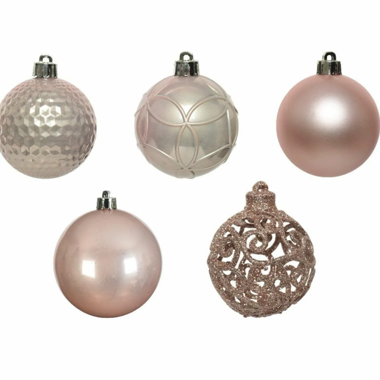 Boule De Noël|KAEMINGK Lot de 37 boules de Noël (D60 mm) Alpine Mix Rose poudré