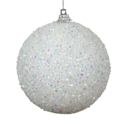 Boule De Noël|KAEMINGK Lot de 12 boules de Noël (D80 mm) Sequins pailletés Blanc
