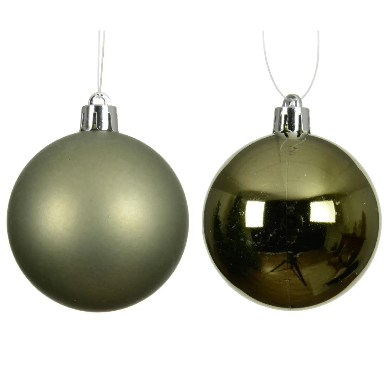 Boule De Noël|KAEMINGK Lot de 12 boules de Noël (D60 mm) Aravis Vert romarin